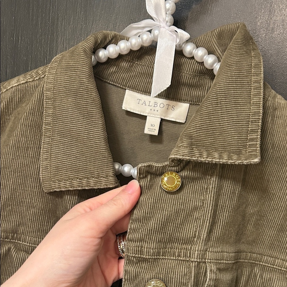 Talbots Olive Corduroy Jacket - Picture 2 of 2